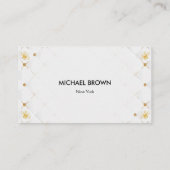 White and Gold Business Card Template Visitenkarte (Rückseite)