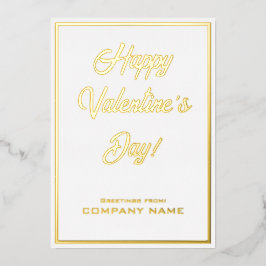 White and Gold Business Valentine Foil Card Folieneinladung