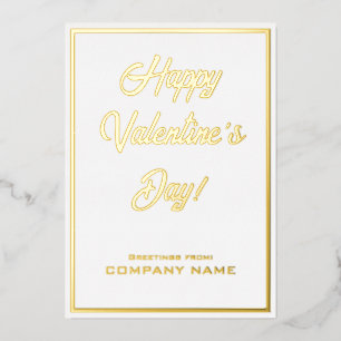 White and Gold Business Valentine Foil Card Folieneinladung
