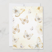 White and Gold Butterfly Kisses Birthday Einladung (Rückseite)