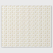 White and Gold Candy Canes Mistletoe Weihnachten Geschenkpapier (Flach)