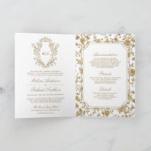 White and Gold Chinoiserie Crest QR Code Wedding Einladung (Innenseite)