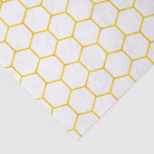 White and Gold Classy Geometric Honeycomb Pattern Seidenpapier (Detail)