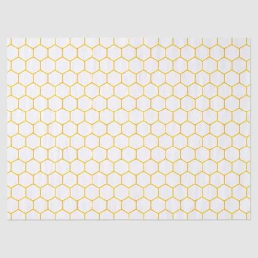 White and Gold Classy Geometric Honeycomb Pattern Seidenpapier (Vorderseite)
