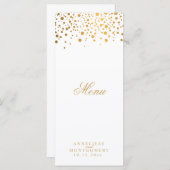 White and Gold Confetti Dots - Menü Menükarte (Vorne/Hinten)