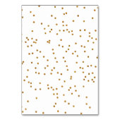 White and Gold Confetti Dots | PLATZKARTEN Tischnummer (Rückseite)