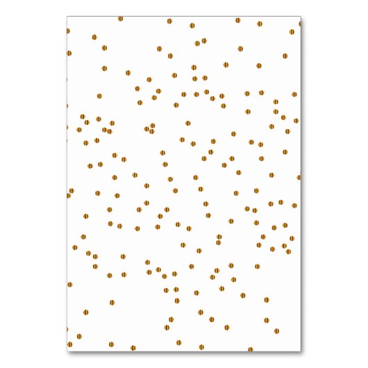White and Gold Confetti Dots | PLATZKARTEN Tischnummer (Rückseite)