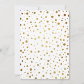 White and Gold Confetti Foil Einladungen für Hochz (Rückseite)