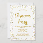 White and Gold Confetti Modernes Weihnachtsfest Pa Einladung (Vorderseite)