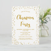 White and Gold Confetti Modernes Weihnachtsfest Pa Einladung (Stehend Vorderseite)