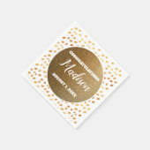 White and Gold Confetti Uni Trunk Party Grad Serviette (Ecke)