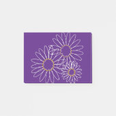 White and Gold Daisies Post-it Notes Klebezettel (Vorderseite)