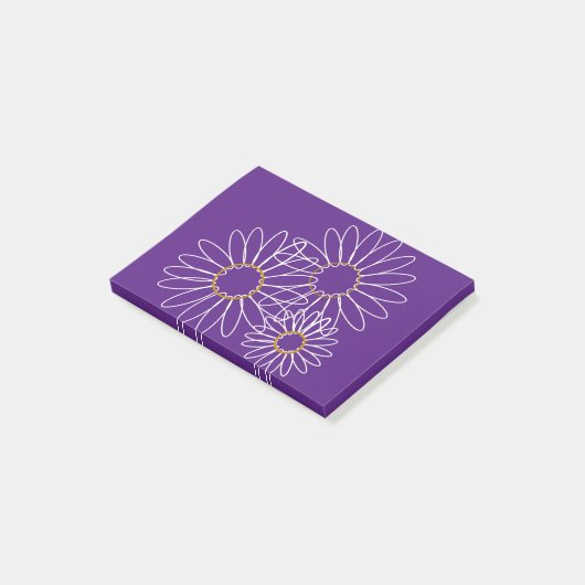 White and Gold Daisies Post-it Notes Post-it Klebezettel (angewinkelt)
