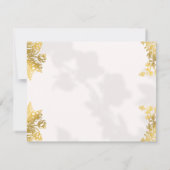 White and Gold Einfache Hochzeit RSVP Karte (Rückseite)