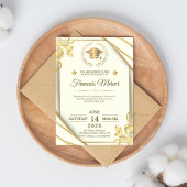 White and Gold Elegant Graduation Party Einladung