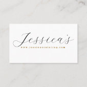 White and gold Elegante Catering Business Card Visitenkarte (Rückseite)