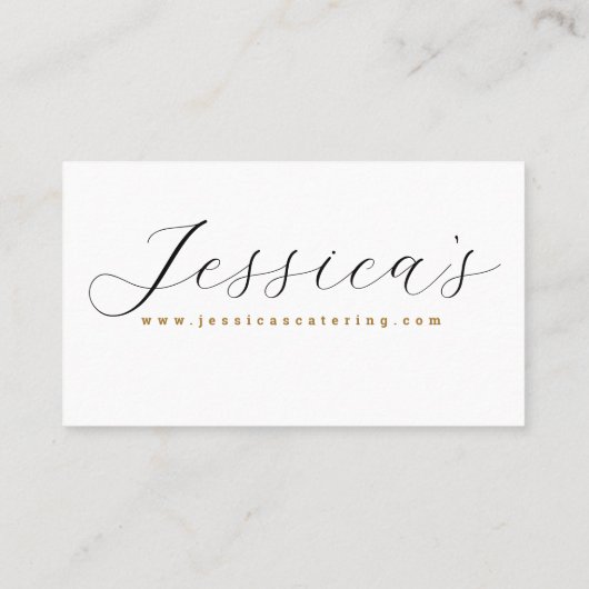 White and gold Elegante Catering Business Card Visitenkarte (Rückseite)