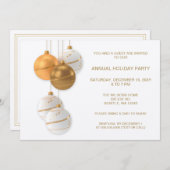 White and Gold Elegante Corporate Holiday Party Einladung (Vorne/Hinten)