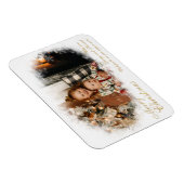 White and Gold Elegante Snowy Foto Weihnachtskarte Magnet (Rechte Seite)
