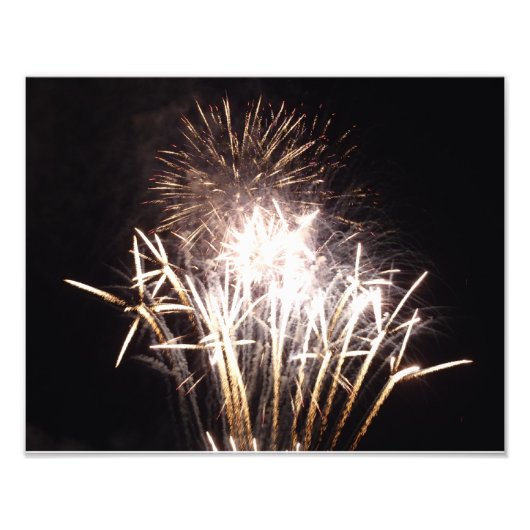 White and Gold Fireworks I Patriotic Celebration Fotodruck (Vorne)