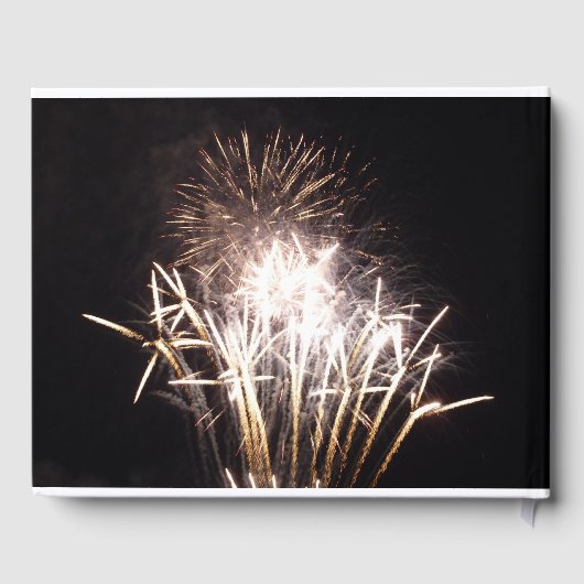 White and Gold Fireworks I Patriotic Celebration Gästebuch (Rückseite)