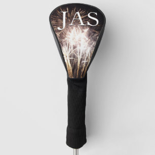 White and Gold Fireworks I Patriotic Celebration Golf Headcover