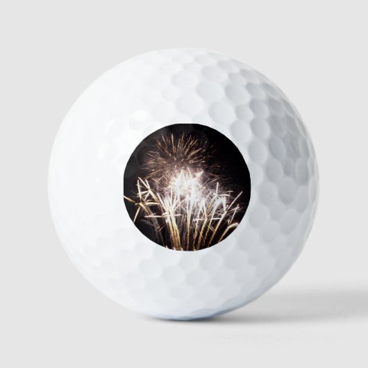 White and Gold Fireworks I Patriotic Celebration Golfball (Vorderseite)