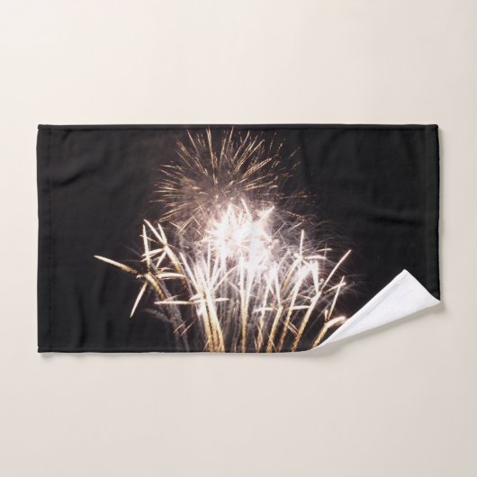 White and Gold Fireworks I Patriotic Celebration Handtuch (Handtuch)
