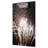 White and Gold Fireworks I Patriotic Celebration Klemmbrett (Links)