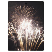 White and Gold Fireworks I Patriotic Celebration Klemmbrett (Rückseite)