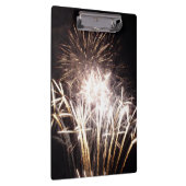 White and Gold Fireworks I Patriotic Celebration Klemmbrett (Rechts)