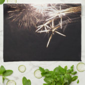 White and Gold Fireworks I Patriotic Celebration Küchentuch (Gefaltet)