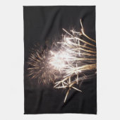 White and Gold Fireworks I Patriotic Celebration Küchentuch (Vertikal)