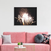 White and Gold Fireworks I Patriotic Celebration Leinwanddruck (Insitu (Wohnzimmer))