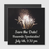 White and Gold Fireworks I Patriotic Celebration Magnetkarte (Vorne/Hinten)