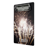 White and Gold Fireworks I Patriotic Celebration Mini Klemmbrett (Gewinkelt2)