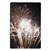 White and Gold Fireworks I Patriotic Celebration Mini Klemmbrett (Rückseite)