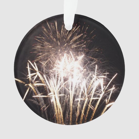 White and Gold Fireworks I Patriotic Celebration Ornament (Vorderseite)