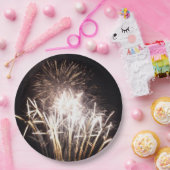 White and Gold Fireworks I Patriotic Celebration Pappteller (Party)