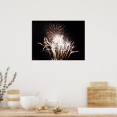 White and Gold Fireworks I Patriotic Celebration Poster (Küche)