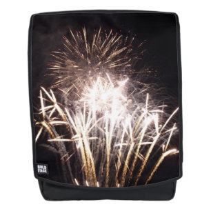 White and Gold Fireworks I Patriotic Celebration Rucksack