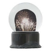 White and Gold Fireworks I Patriotic Celebration Schneekugel (Rückseite)