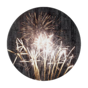 White and Gold Fireworks I Patriotic Celebration Schneidebrett