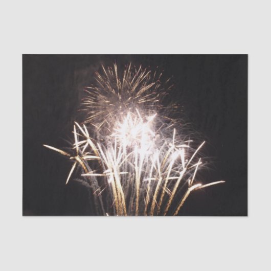 White and Gold Fireworks I Patriotic Celebration Seidenpapier (Vorderseite)