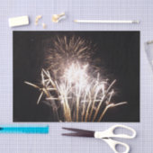 White and Gold Fireworks I Patriotic Celebration Seidenpapier (Handwerk)