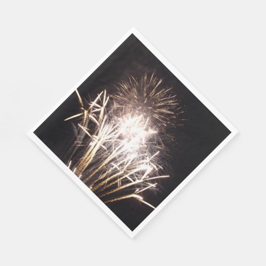 White and Gold Fireworks I Patriotic Celebration Serviette (Ecke)