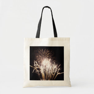 White and Gold Fireworks I Patriotic Celebration Tragetasche