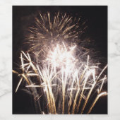 White and Gold Fireworks I Patriotic Celebration Weinetikett (Einzelnes Label)