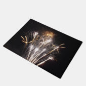 White and Gold Fireworks II Patriotic Celebration Fußmatte (Schrägansicht)