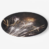 White and Gold Fireworks II Patriotic Celebration Pappteller (Schrägansicht)